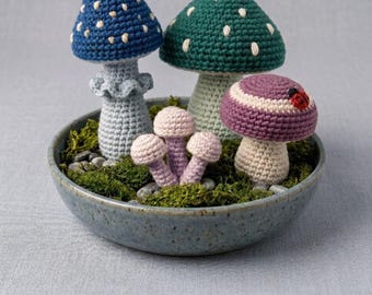 Crochet Mushroom Pattern PDF | Rustic Farmhouse Mushroom Amigurumi | Crochet Fall Decor | Woodland Home Decor | DIY Gift Idea