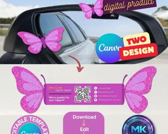 Modern Butterfly Card | Folded business card template| Creative advertising | Personalized QR code business card | Digital Download