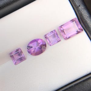 Natural purple color amethyst lot, 3.85 carats mixed shape amethyst gemstone