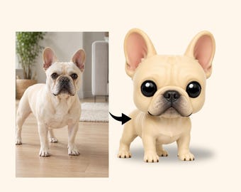 Custom 3D Pop Style Dog Figure from Photo - Mini Me Pet Action Figurine - Dog Owner Memorial Gift
