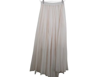 Gonna lunga vintage boho color avorio con tasche, romantica gonna estiva, taglia S da donna