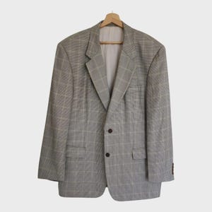 Hugo Boss Dionysos Vintage Blazer voor heren, maat XL, geruit, veelkleurig, wol en zijde