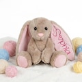 Personalized Easter Bunny Plush for Granddaughter, Custom Name Rabbit Doll, Soft Yarn Lettering Toy, Easter Gift for Toddler Girl