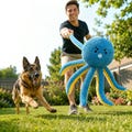 Squeaky Octopus Dog Chew Toy, Durable Textured Plush Puppy Teething Toy, Interactive Tug Toy for Small Medium Large Dogs