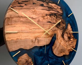 Benutzerdefinierte Epoxy Wanduhr, Harz Wanduhr, Dekorative Wanduhren, Epoxy Wanduhr, Benutzerdefinierte Resin Uhr, Blaue Resin Uhr, Resin Wanddekor