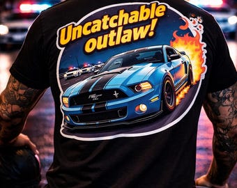 Uncatchable Mustang Outlaw! Cartoony T-Shirt