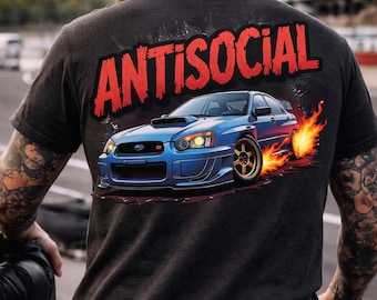 Anti Social Subaru WRX STi Cartoony T-Shirt