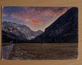Postal de acuarela de Eslovenia – paisaje – postal acuarela – tarjeta artística – decoración de pared – Logarska Dolina