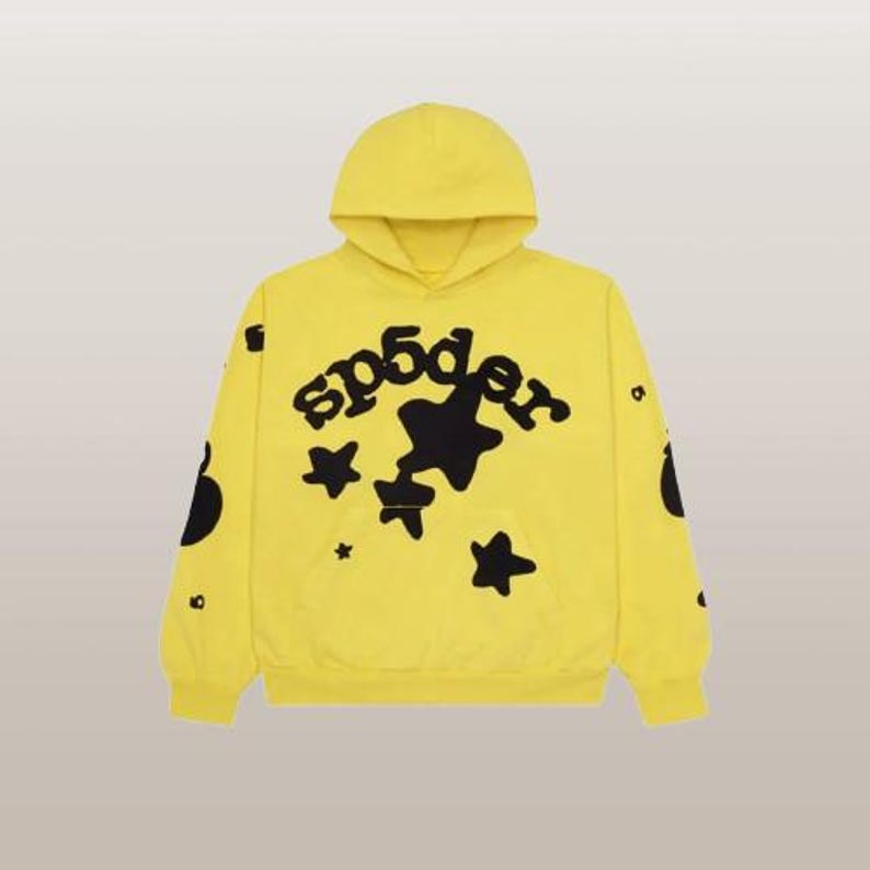 Sp5der Beluga Hoodie, Oversized Streetwear Hoodie for Men, Spider Web Graphic Hoodie, Casual Pullover Streetwear Sweatshirt image 5