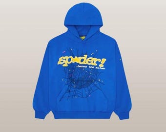 Sp5der Web Hoodie, Spider Web Graphic Hoodie, Oversized Streetwear Hoodie for Men, Y2K Streetwear Pullover Sweatshirt