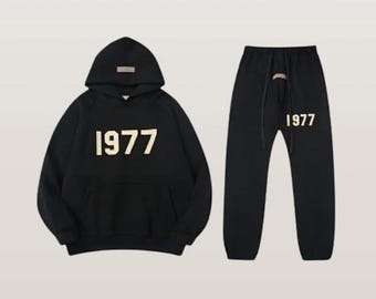 Essentials 1977 Tracksuit Hoodie and Sweatpants Set,977 Hoodie Jogger Set, Unisex Casual Tracksuit Outfit