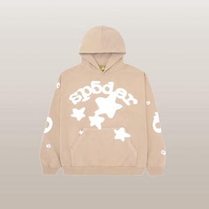 Sp5der Beluga Hoodie, Oversized Streetwear Hoodie for Men, Spider Web Graphic Hoodie, Casual Pullover Streetwear Sweatshirt image 3