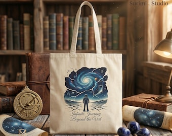 Astronaut Tote Bag, Space Aesthetic Bag, Cosmic Journey Tote, Galaxy Art Print, Sci-Fi Graphic Bag, Celestial Gift, Surreal Space Art