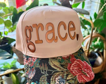 Floral Grace Trucker Hat • Statement Hat