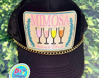 Mimosa Social Club Trucker Hat • Brunch Hat for Women
