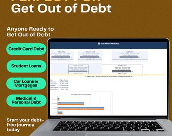 Debt Free Planner Spreadsheet, Snowball Avalanche Extra Payment Tracker for Google Sheets Excel
