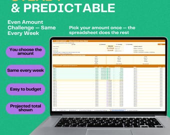 Weekly Savings Planner Spreadsheet, Money Goal Tracker for Vacation Emergency Fund Google Sheets Excel