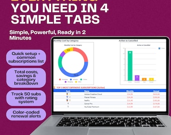 Monthly Bill Manager Spreadsheet, Recurring Bills & Payment Organizer for Google Sheets Excel