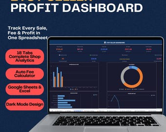 Etsy Shop Bookkeeping Spreadsheet, Profit Loss Tax Tracker for Google Sheets and Excel
