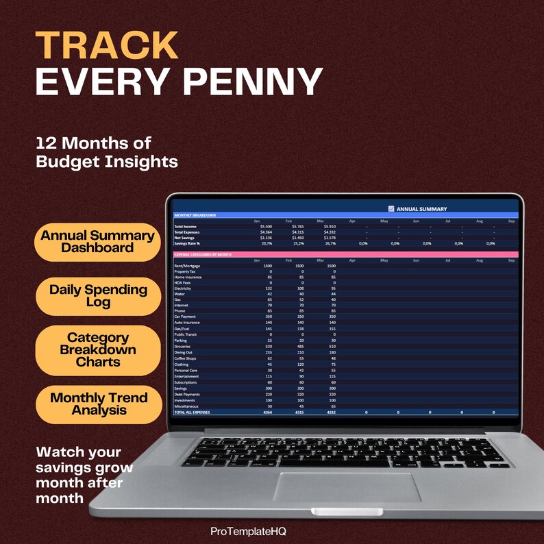 Personal Finance Dashboard Spreadsheet, Money Tracker Net Worth Budget ...