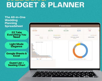 Wedding Binder Spreadsheet, Wedding Planner Book, Budget Guest List Checklist Google Sheets Excel