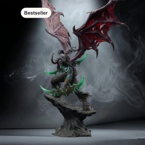 Statua STL di Illidan Stormrage / Fel Dominion / Modello per stampa 3D / File STL digitale