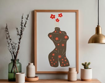 Floral Goddess – Abstract Botanical Body Art Print