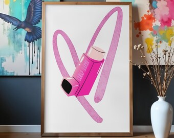 Self Love Pink Lipstick Print, Feminine Empowerment Beauty Art (Digital Download)
