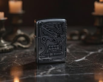 Harley Davidson Feuerzeug in Silber | Brandneues, einzigartiges, stilvolles Boho Geschenk für Biker | Perfektes Sammlerstück