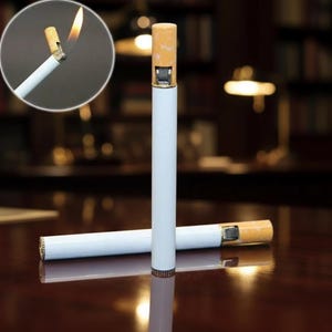 Cigarette Style Torch Lighter – Refillable Metal Butane Lighter with Grinding Wheel – Unique Smoking Accessory for Men – Everyday Carry Tool