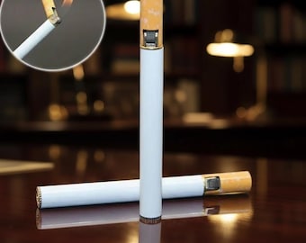 Cigarette Style Torch Feuerzeug – Nachfüllbares Metall Butan Feuerzeug mit Schleifscheibe – Einzigartiges Raucher Accessoire für Männer – Alltagshelfer