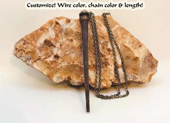 Coffin Nail Pendant Necklace - 1880s Hand Forged Iron - 4.5 Inch -Goth Birthday Gift -Vampirecore Grunge Dark Academia Alternative - Vampire