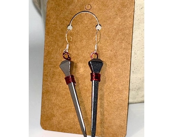 Gothic Iron Coffin Nail Earrings – Goth Witchy Jewelry