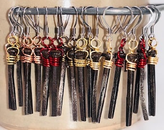 Hand Forged Iron Coffin Nail Earrings – Gothic Vampire Jewelry