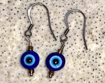 Evil Eye Earrings - Dainty but Powerful - Nazar - Trendy Best Friend Gift - Very Popular Protection - Handmade - FREE GIFT BOX