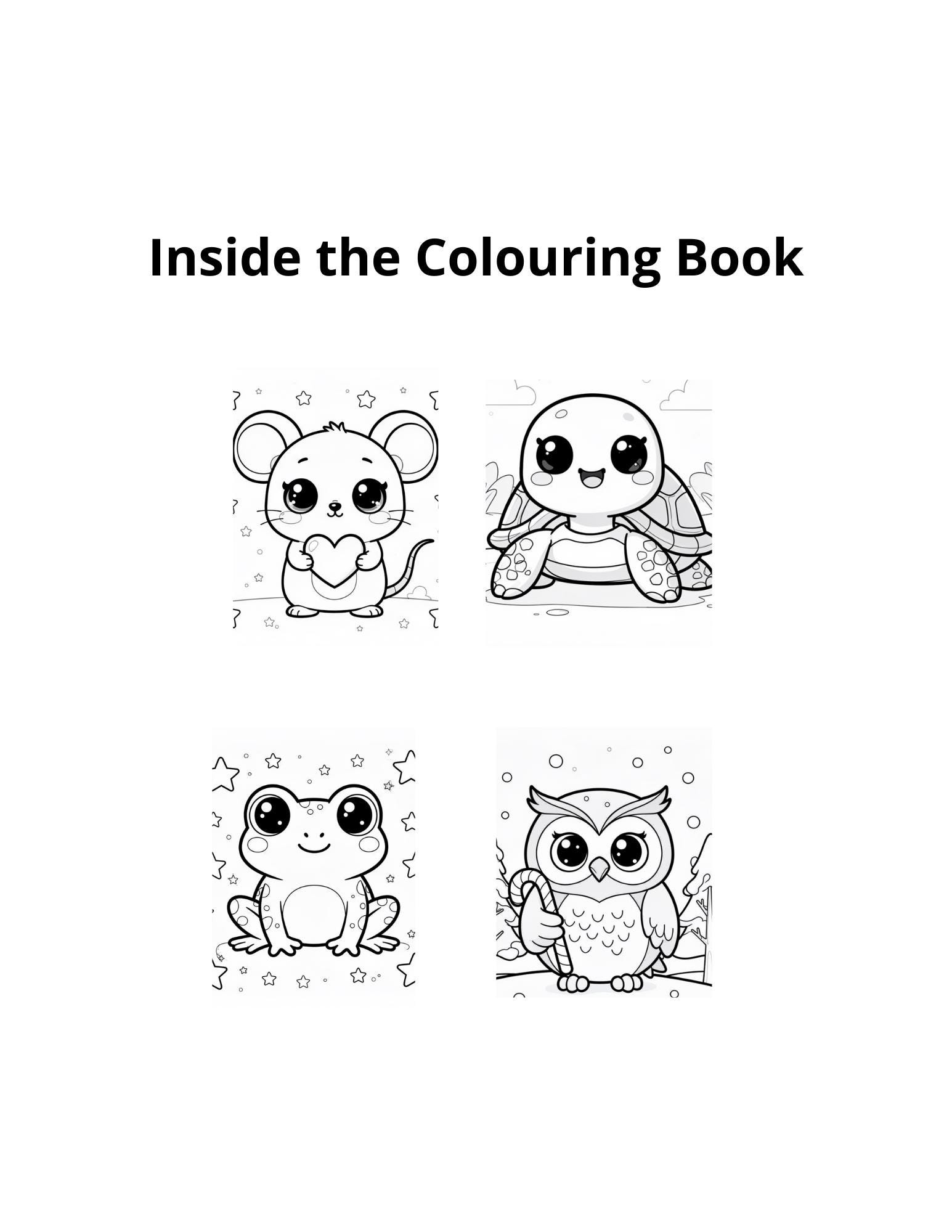 Kawaii Animals Coloring Pages for Kids|cute Animal Coloring Book ...