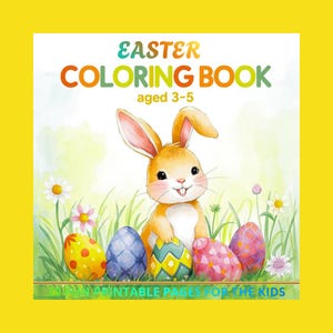Easter Coloring Book for Kids, Printable Easter Coloring Pages, Bunny Eggs Coloring Pages, Kids Activity PDF, Easter Activity for Kids