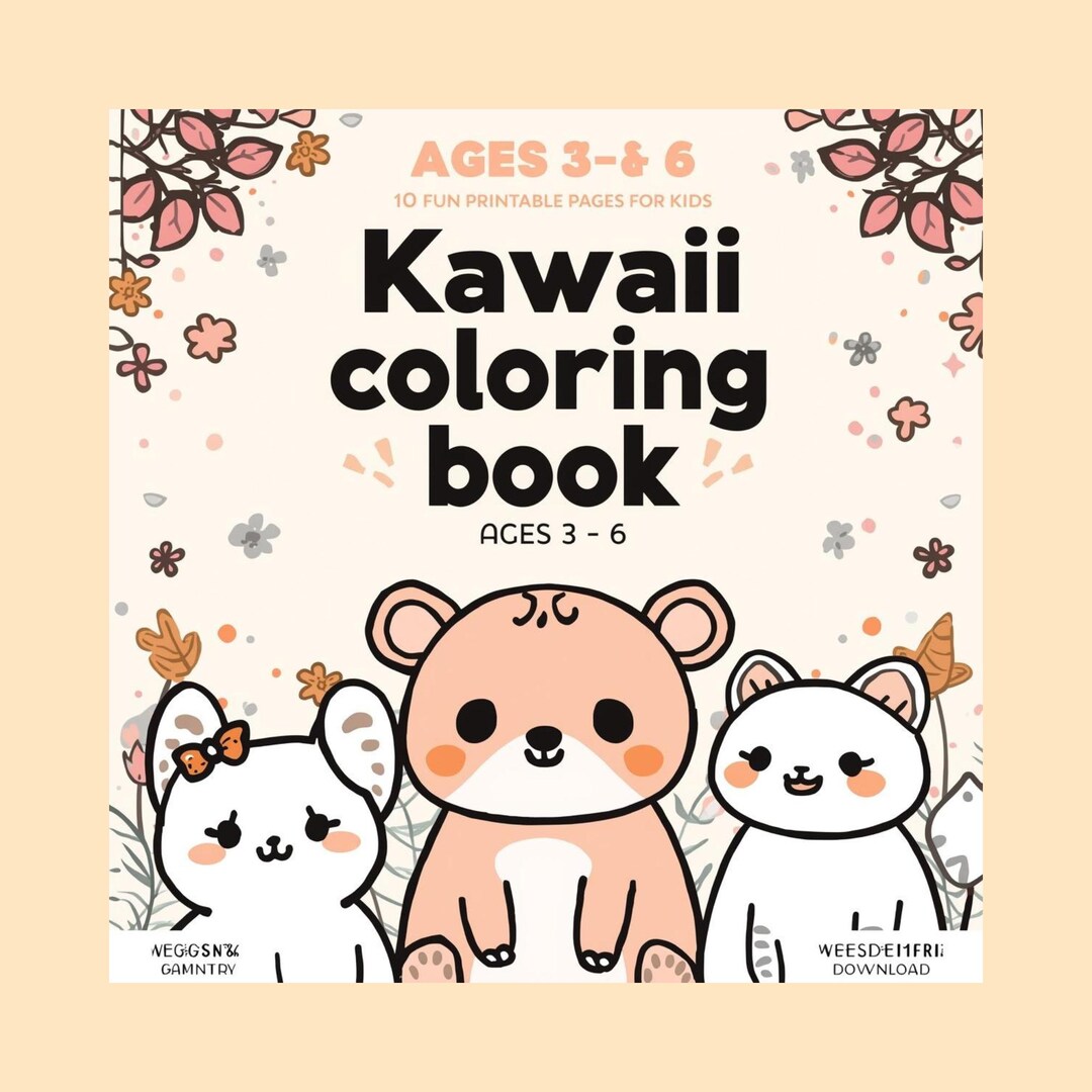 Kawaii Animals Coloring Pages for Kids|cute Animal Coloring Book ...