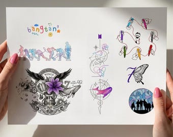 BTS Temporary Tattoo Set | Kpop Body Sticker