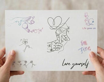 BTS Temporary Tattoo Set | Kpop Body Sticker