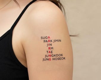 Arirang BTS tijdelijke tattoo