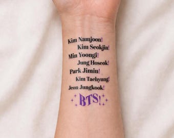 Tatuaje con cántico de fan de BTS