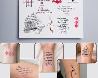 BTS Arirang Tattoo Set | BTS body stickers - 9 tattoos
