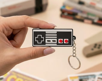 8-bit NES-style Retro Controller Keychain. Retro Gaming Keyring Gift