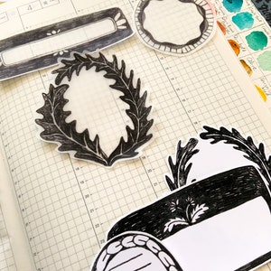 Graphite and Ink Labels and Journaling Spots