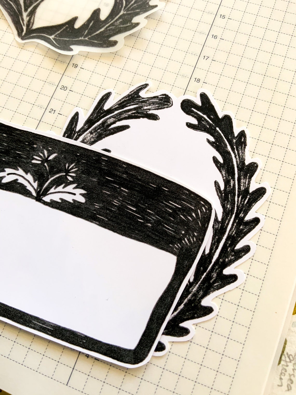 Graphite and Ink Labels and Journaling Spots - Etsy