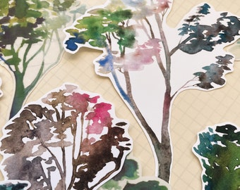 Arbres aquarelles