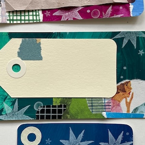 Collagelabels voor journaling, cadeaukaartjes, jampotten | Journaling afdrukbare ephemera | Afdrukbare etiketten | Halverwege de donkere labels