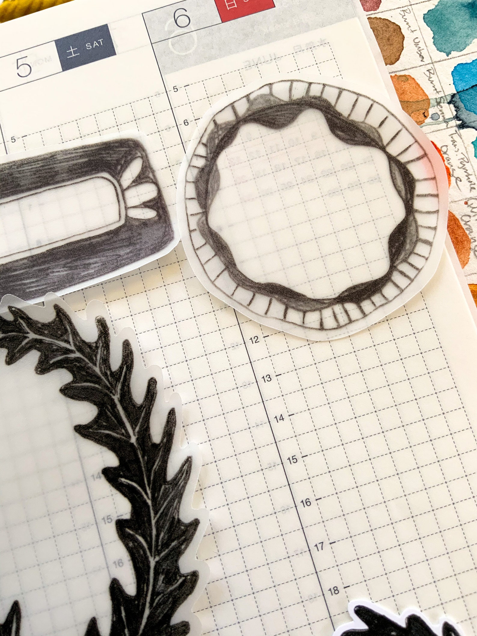 Graphite and Ink Labels and Journaling Spots - Etsy