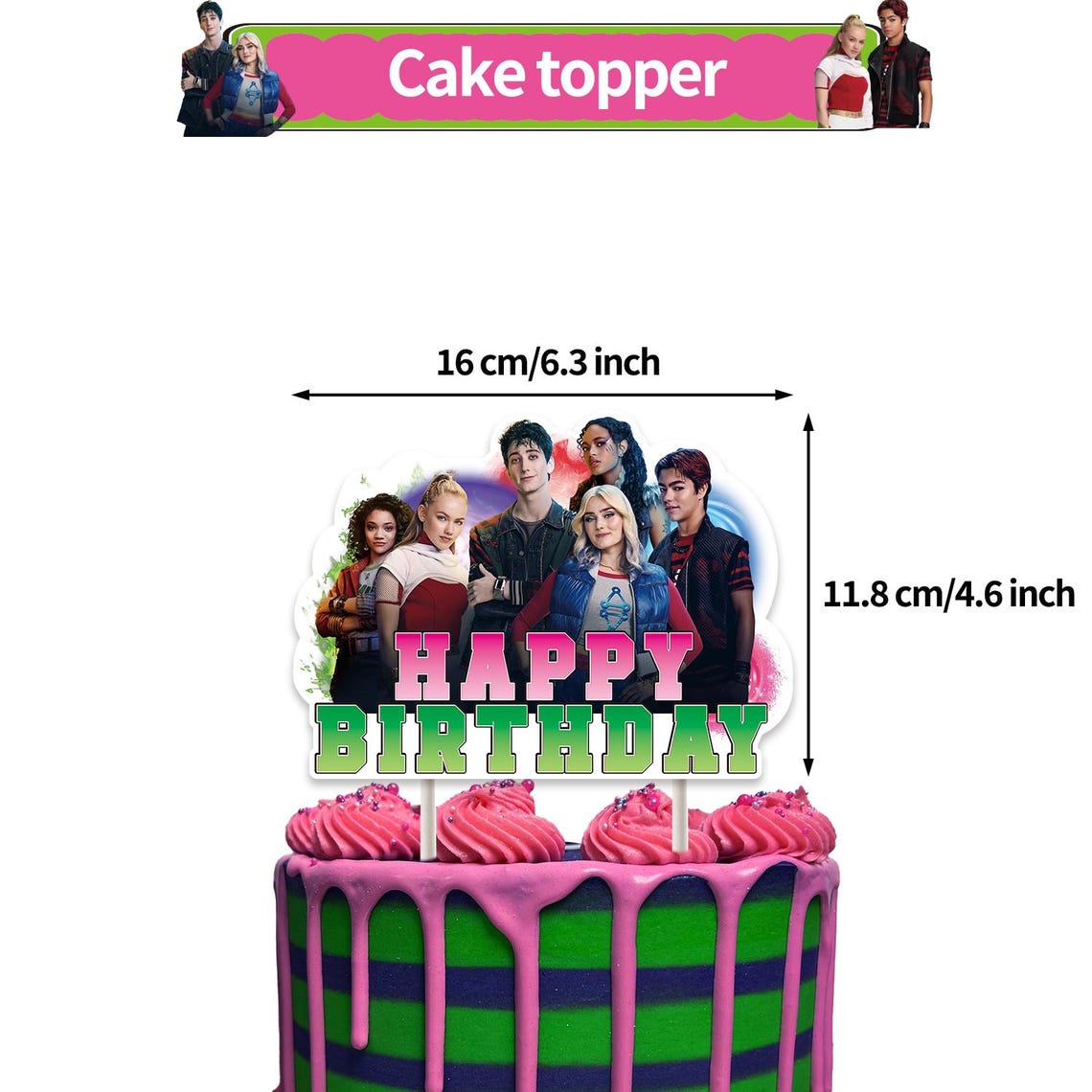 Zombies Birthday Party Supplies Kit | Banner, Balloons, Cake Toppers - Etsy